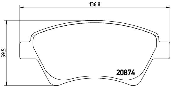 Zestaw klocków hamulcowych, hamulce tarczowe BREMBO P 68 034
