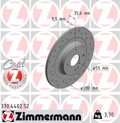 Tarcza hamulcowa ZIMMERMANN 370.4402.52
