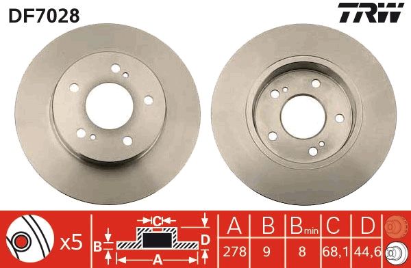 Tarcza hamulcowa TRW DF7028