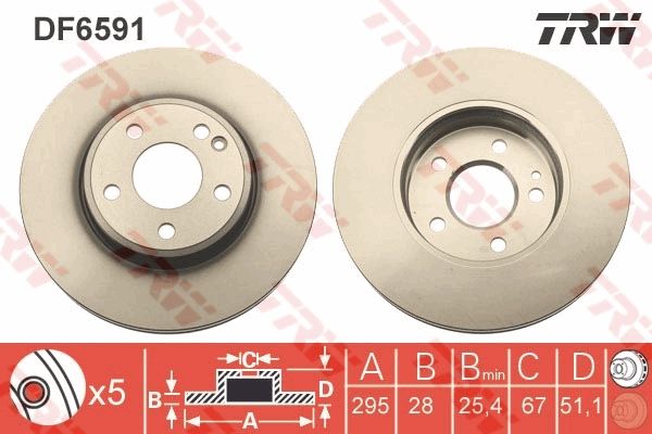 Tarcza hamulcowa TRW DF6591