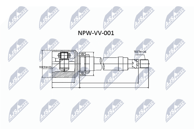 Zestaw przegubu, wał napędowy NTY NPW-VV-001