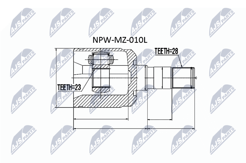 Zestaw przegubu, wał napędowy NTY NPW-MZ-010L