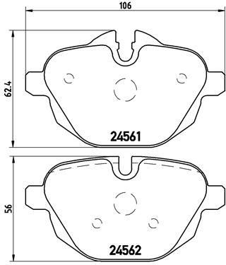 Zestaw klocków hamulcowych, hamulce tarczowe BREMBO P 06 064
